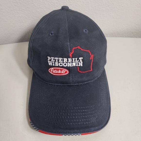 Peterbilt Wisconsin Advertising Vintage Adjustable Navy Baseball Cap - Picture 4 of 7